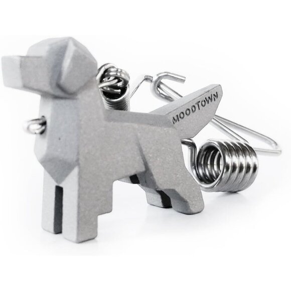 Handcrafted Stainless Steel Dog Keychain Gift Car Keyring Car Rear View Mirror - Picture 2 of 9